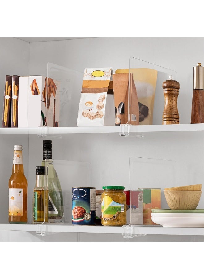 كيتشينو مجموعة فواصل رفوف شفافة ، عبوة واحدة، منظم حقائب عمودي مثالي للخزانة، مناسب للكنزات والقمصان وحقائب اليد في غرفة النوم والمطبخ، رف كتب أكريليك قابل للتعديل للتنظيم - Image 5